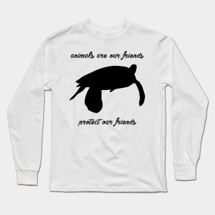 protect our friends - sea turtle Long Sleeve T-Shirt